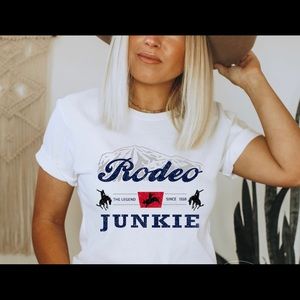 Rodeo Junkie white Tshirt